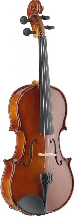 Stagg VN-4/4-Size EF 4/4-Size Solid Spruce Top Maple Violin with Ebony Fingerboard & Shaped Soft Case - Natural