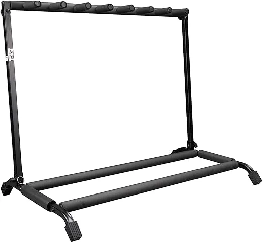 Rok-It Multi Guitar Stand Rack with Folding Design; Holds up to 7 Electric or Acoustic Guitars (RI-GTR-RACK7)