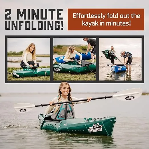 Tucktec 10' PRO Foldable Kayak - Full Size Folding Kayak - Portable Kayak for Adults - Made in USA