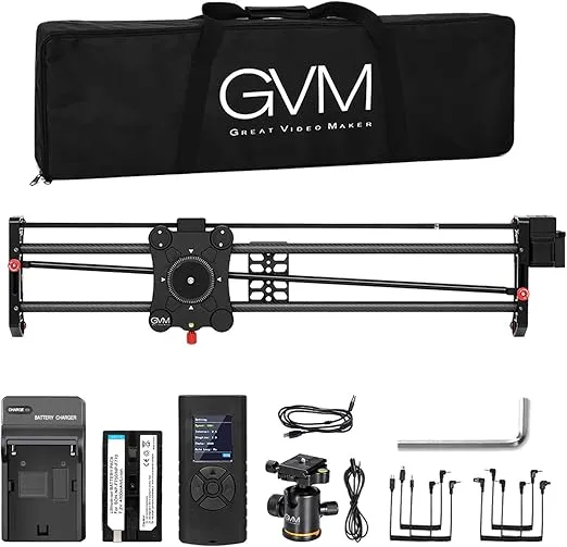 GVM Great Video Maker Camera Motorized Slider,48"/120CM,Automatic Round Trip,Time Lapse,Panoramic Shooting,Video Capture,Slider Smooth and Stable,with Battery