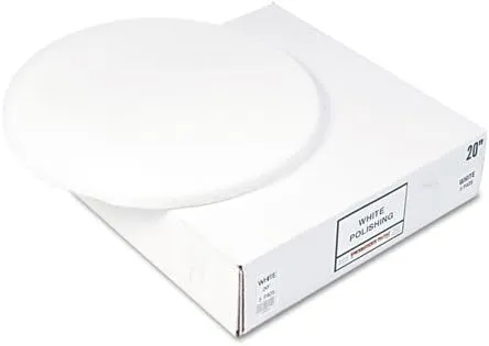 Standard 12" Diameter Polishing Floor Pads, White, 5/Carton 4012WHI (DMi CT