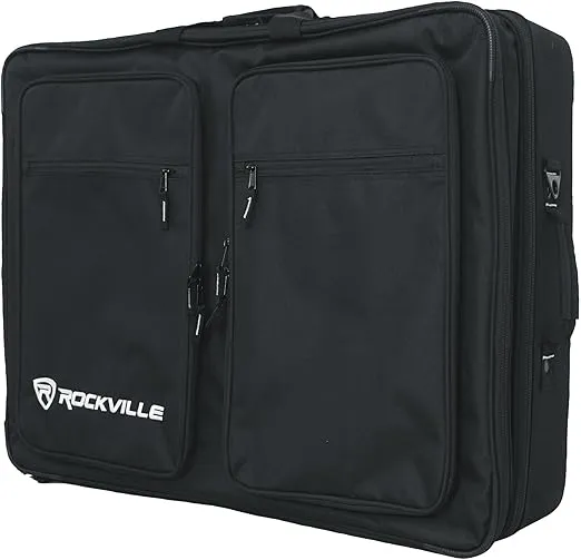 Rockville BP-MIX2621 Padded Mixer Bag Semi Rigid, Interior Straps 26"x21"x8.5"