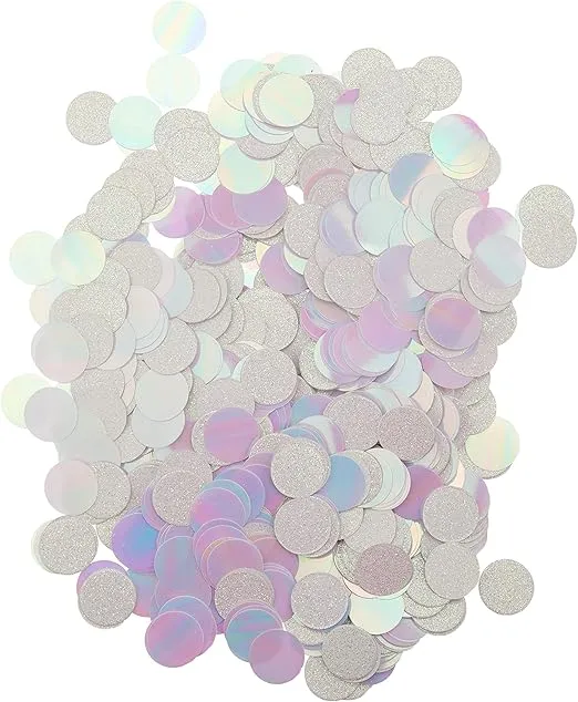 Shimmering Iridescent Glitter & Foil Circle Confetti - 2.25 oz. (Pack of 1) - Perfect for Weddings, Birthdays, & Special Events