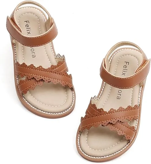 Felix & Flora Toddler Girl Sandals - Little Girl Easter Summer Dress Shoes Lightweight Open Toe Beach Holiday.