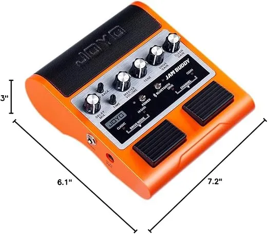 JOYO Guitar Amp with Effect Bluetooth Rechargeable Guitar Pedal Amplifier Combo Portable Small Practice Amp Jam Buddy (Orange)