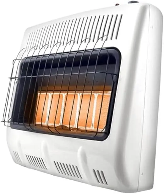 Mr. Heater MHVFDF30RTT 30,000 BTU Radiant Vent Free Dual Fuel Natural Gas and Propane Heater for Cold Rooms, Additions, Sun Rooms & Cabins - White