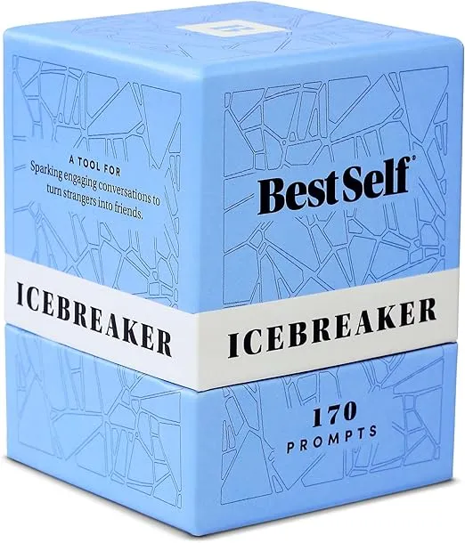 BestSelf Icebreaker Deck - Engaging Icebreaker Game with 170 Conversation Cards Prompts to Create Real Conversations for Friends, Coworkers, Family, Dates, Quality Conversation Cards