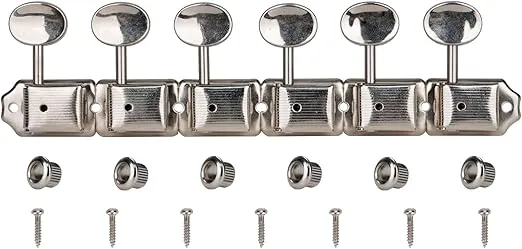 1Sets 6 inline Vintage Guitar Tuners Tuning Pegs Machine Heads for Squier Fender Strat/Tele Style Electric Guitar Nickel