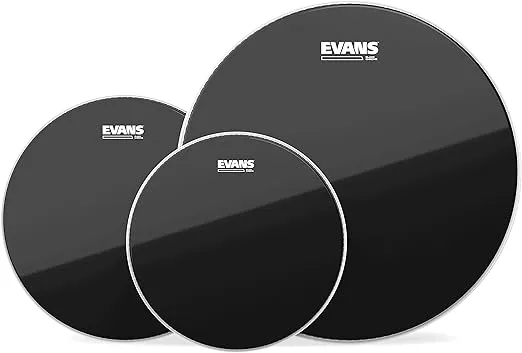 Evans Drum Heads - Black Chrome Tompack, Standard (12 inch, 13 inch, 16 inch)