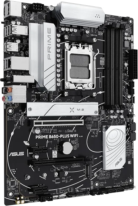 ASUS Prime B650-PLUS WiFi AMD B650 AM5 Ryzen™ Desktop 9000 8000 & 7000 ATX Motherboard, DDR5, PCIe 5.0 M.2, 2.5Gb LAN, WiFi 6E, HDMI™, SATA 6 Gbps, USB Type-C®, BIOS Flashback™, Thunderbolt™ 4 Header