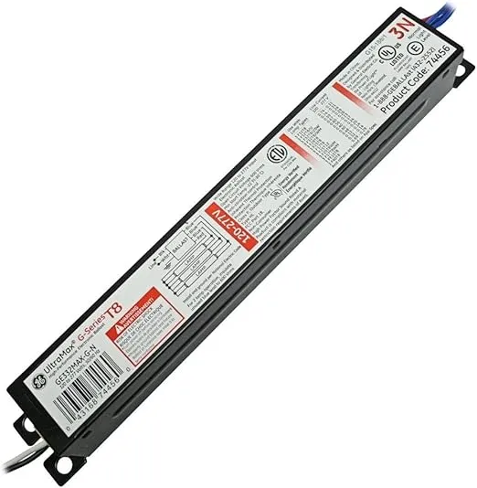 GE T8 UltraMax Proline Electronic Ballast, Instant Start, 120-277 Volt, Anti-Striation Control Normal Factor, Compatible with F32T8 and F17T8