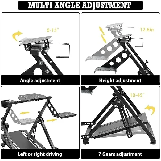 Marada X-shaped Sim Racing Wheel Stand Height Adjustable & Foldable Steering Wheal Stand Fits for Logitech G29 G920 /ThrustmasterT300 T248/Moza R3 R5,Gaming Stand Wheel Pedals NOT Included