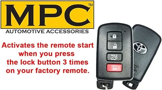 MPC Plug-n-Play Remote Starter for 2012-2017 Toyota Camry |Hybrid| |Push-to-Start| Plugin T-Harness - Factory FOB Activated - Press 3X to Start - Custom Firmware Preloaded