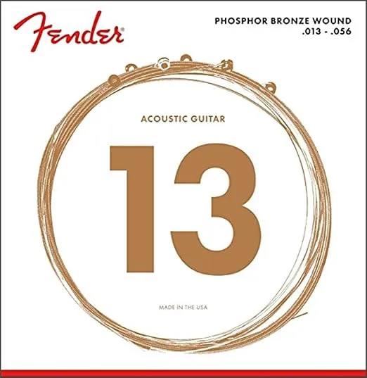 Fender Phosphor Bronze Acoustic Guitar Strings, Ball End, 60M .013-.056