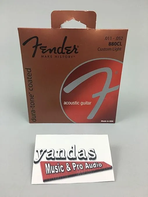 Fender Dura-Tone Coated 80/20 Bronze Acoustic Guitar Strings, 880CL .011-.052