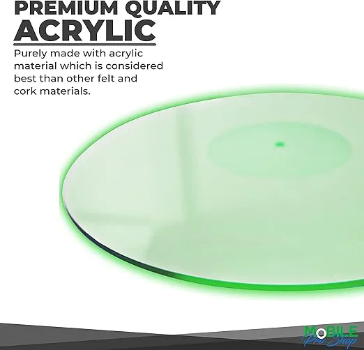 Acrylic Turntable Mat-Platter Vinyl Slipmat for 12 Inches LP Players-Reduced Noise & Improves Sound Quality & Provides Tighter Bass-Anti Static Record Player Mat.