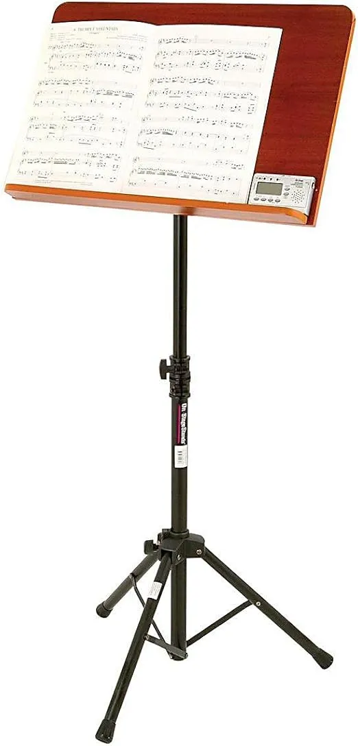 On-Stage SM7312W Conductor Music Stand with Wide Wooden Bookplate