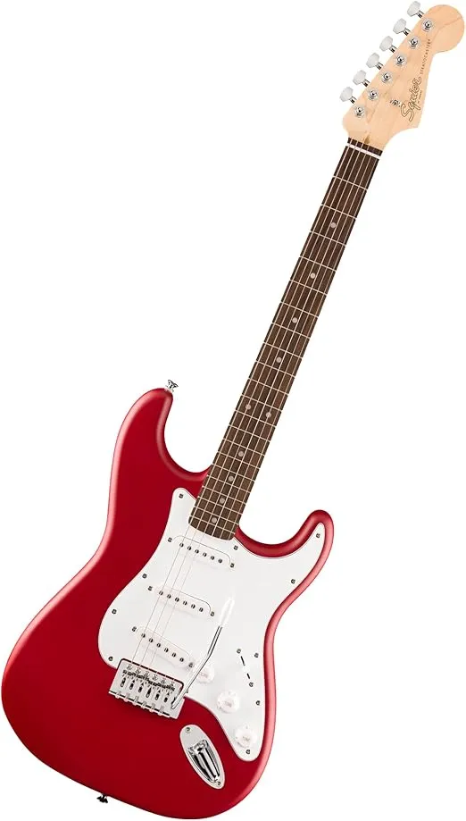 Fender Squier Debut Series Stratocaster Electric Guitar, Beginner Guitar, with 2-Year Warranty, Includes Free Lessons, Dakota Red with Matte Finish