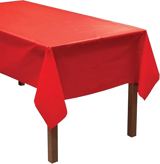 Party Essentials ValuMost Plastic Table Cover Available in 36 Colors, 54" x 108", Red