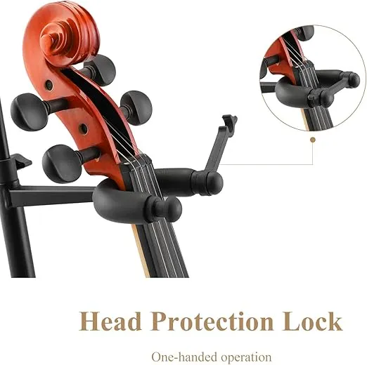 Eastar EST-006 Violin Stand Viola Stand with Bows Hook Holder Portable Adjustable