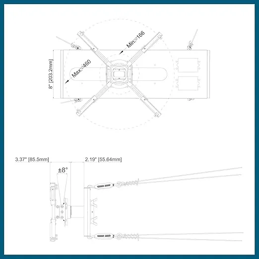 QualGear Pro-AV QG-KIT-S-3IN-W Projector Mount Kit Accessory Suspended Ceiling Adapter, 3" 1.5", White