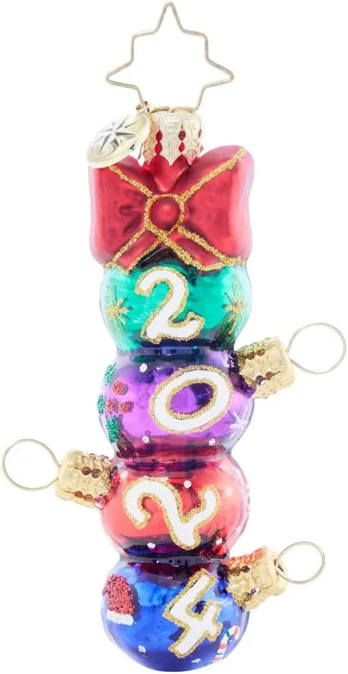 Christopher Radko Hand-Crafted European Glass Christmas Tree Decorative Ornament, Have A Ball 2024 Gem