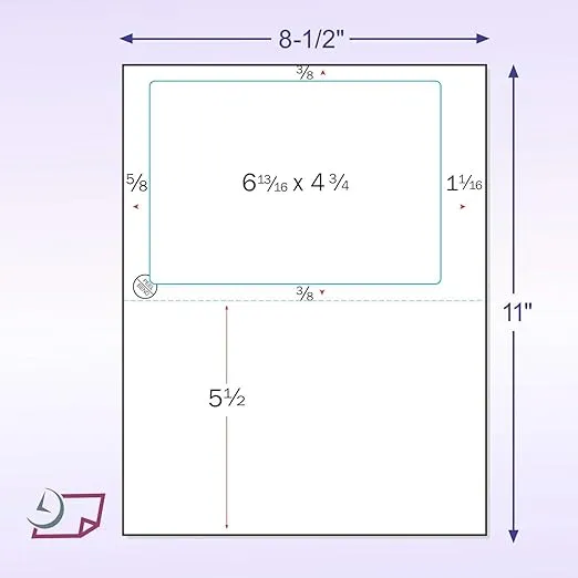 NextDayLabels - 500 Sheets Click Ship Integrated Labels with Tear Off Receipt, Designed for Printing Online Labels. 8-1/2" x 11" Sheet with one Label 6.8125" x 4.75", Use for USPS, Ebay, Paypal, ETC.