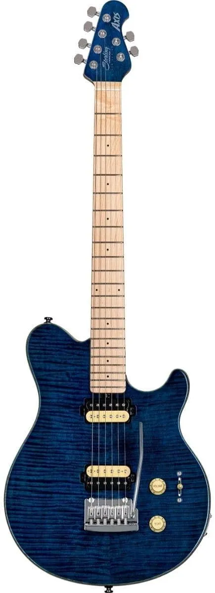 Sterling by Music Man 6 String Solid-Body Electric Guitar, Right, Neptune Blue (AX3FM-NBL-M1)