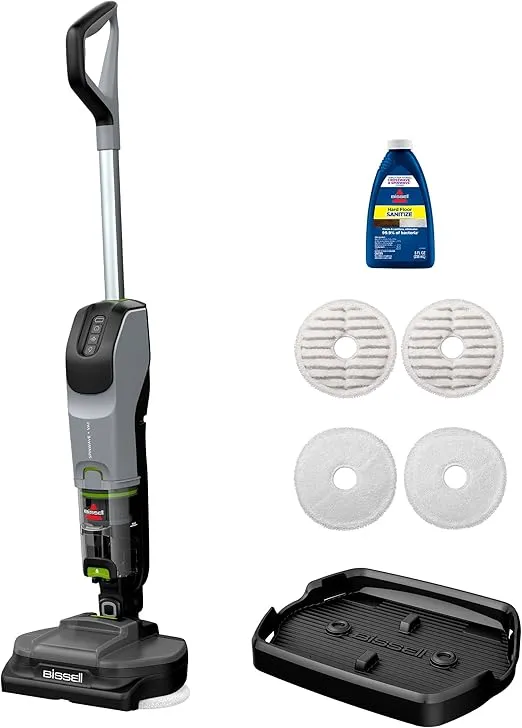 Bissell® SpinWave® + Vac Cordless, Hard Floor Spin Mop + Vacuum, Lay-Flat, Multi-Use Cleaning, Hard Floor Sanitize Formula Included