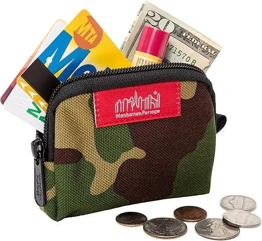 Manhattan Portage Coin Purse With Zipper Closure Pouch Eclectic Colors Credit Card ID Card Jewelry Keys Water Resistant Gift 1000D CORDURA® Everyday Carry