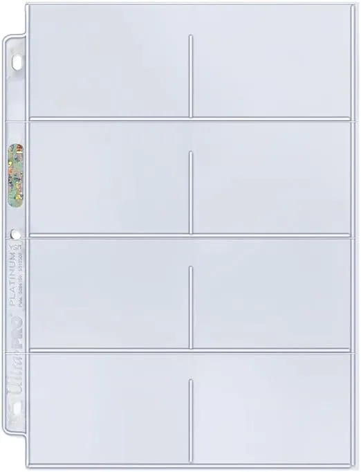 Ultra Pro 8-Pocket Platinum Page with 3-1/2" X 2-3/4" Pockets 100 ct.