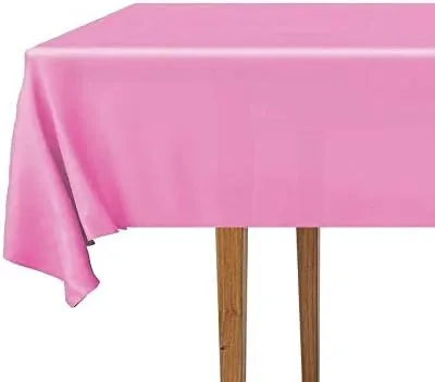 DecorRack 2 Rectangular Tablecloths BPA-Free Plastic, 54 x 108 inch, Dining Table Cover Cloth Rectangle for Parties, Picnic, Camping and Outdoor, Disposable or Reusable in Fuchsia Pink (2 Pack)