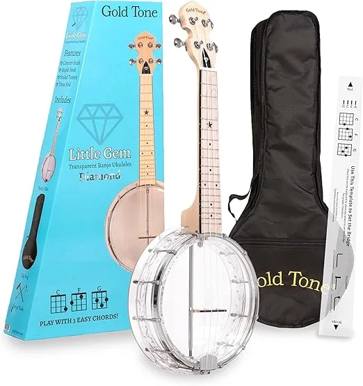 Gold Tone Little Gem Ukes, 4-String Ukulele, Right, Clear (LG/D)