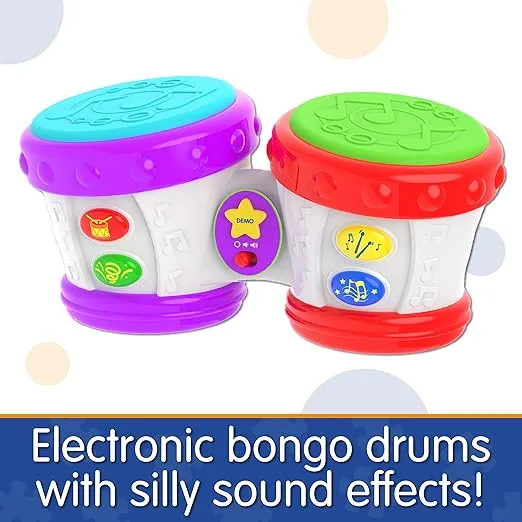 The Learning Journey Early Learning - Little Baby Bongo Drums - Electronic Musical Toddler Toys & Gifts for Boys & Girls Ages 12 Months & Up - Award Winning Musical Learning Toy, Multi