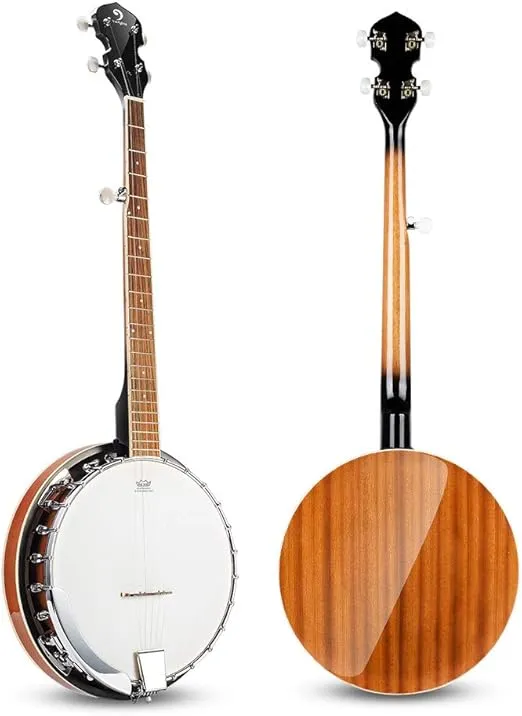 Vangoa Banjo 5 String Full Size Banjos Set with Resonator, Remo Head, Beginner Banjo Kit with Closed Back, Premium Accessories for Adults, Teenager