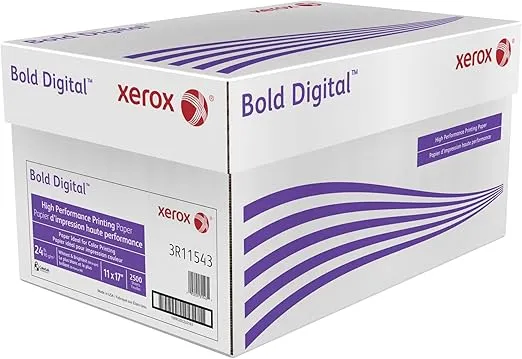 xerox Bold Digital Printing Paper, 98 Bright, 24 lb Bond Weight, 11 x 17, White, 500/Ream