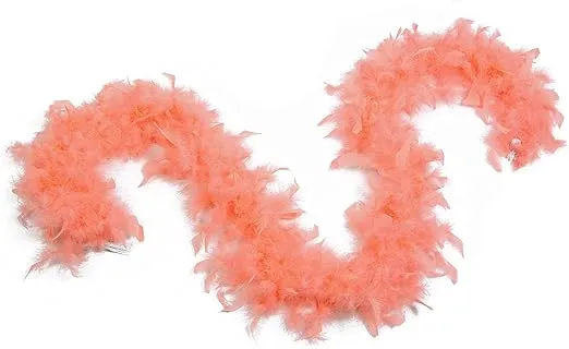 40 Gram 72" Long, Turkey Chandelle Feather Boa, Dancing Wedding Crafting Party Dress Up, Halloween Costume Decoration (Coral)