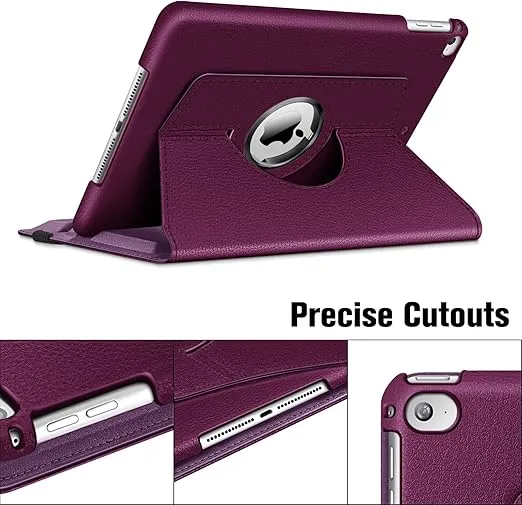 Fintie Rotating Case for iPad 6th / 5th Generation (2018 2017 Model, 9.7 inch), iPad Air 2 (9.7 Inch), iPad Air 1 (9.7 Inch) - 360 Degree Rotating Stand Cover Auto Sleep Wake, Purple