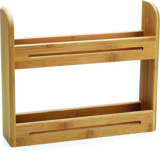 RSVP International Bamboo Collection Countertop Décor for Kitchen & Tabletop, Spice Rack, 12x2.75x10.25