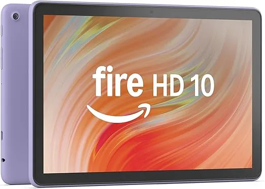 Amazon Fire HD 10 tablet (newest model) built for relaxation, 10.1" vibrant Full HD screen, octa-core processor, 3 GB RAM, 32 GB, Lilac