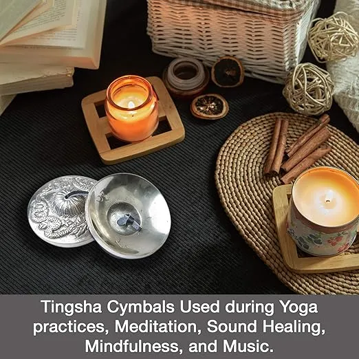 Himalayan Bazaar Tingsha Cymbals Bells - Easy To Play - Meditation Mindfulness Bronze Chime For Chakra Healing Sound Bath Spiritual Gifts Handcrafted Tibetan