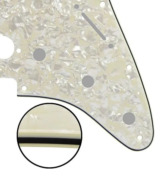 IKN 4Ply Aged Pearl ST Pickguard Backplate Set for 3 Single Coil Pickups-11 Hole, come with Pickguard Screws