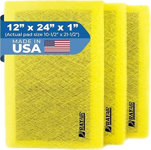 RAYAIR SUPPLY 12x24 Replacement Filter Pads Designed to Fit MicroPower Guard Air Cleaner 12x24 Refills (3 Pack) Yellow