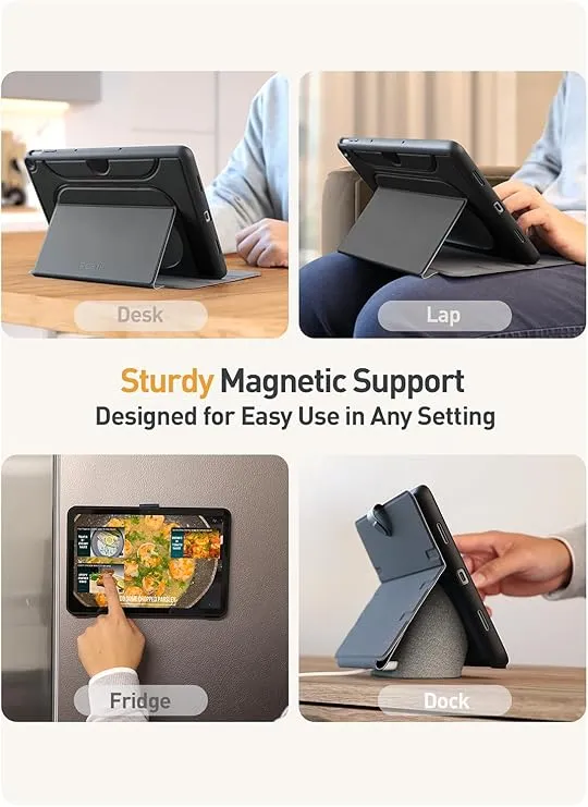 Poetic Explorer Magnetic Folio Stand Case Designed for Google Pixel Tablet (2023), Magnetic Fidget Mount Case for Google Pixel Tablet, Black