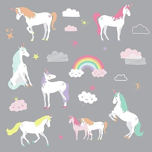 RoomMates RMK3628SCS Unicorn Magic Peel and Stick Wall Decals