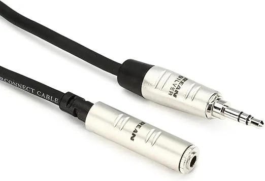 Hosa HXMM-025 Pro Headphone Extension Cable, REAN 3.5 Millimeters TRS to 3.5 Millimeters TRS, 25 Feet