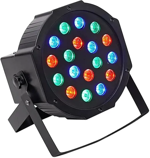 Rockville RockPAR50 Black Compact Par Can Wash Light, 18 RGB LEDs, DMX, Perfect for DJs, Events, Clubs, Parties