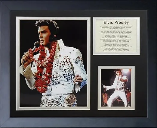 Legends Never Die Elvis Presley White Suit Framed Photo Collage, 11 by 14-Inch