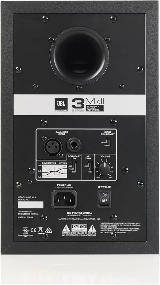 JBL Professional 305PMkII 5-Inch 2-Way Powered, Active Monitor Speaker for Near Field Music Production, Studio Monitor, Desktop Computer, Hi-Fi Audio. Sold Individually, Black