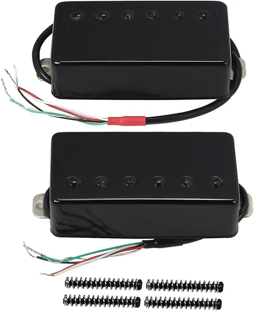 FLEOR Humbucker Pickup Ceramic Guitar Neck + Bridge Pickup Set Black Fit LP Style Electric Guitar